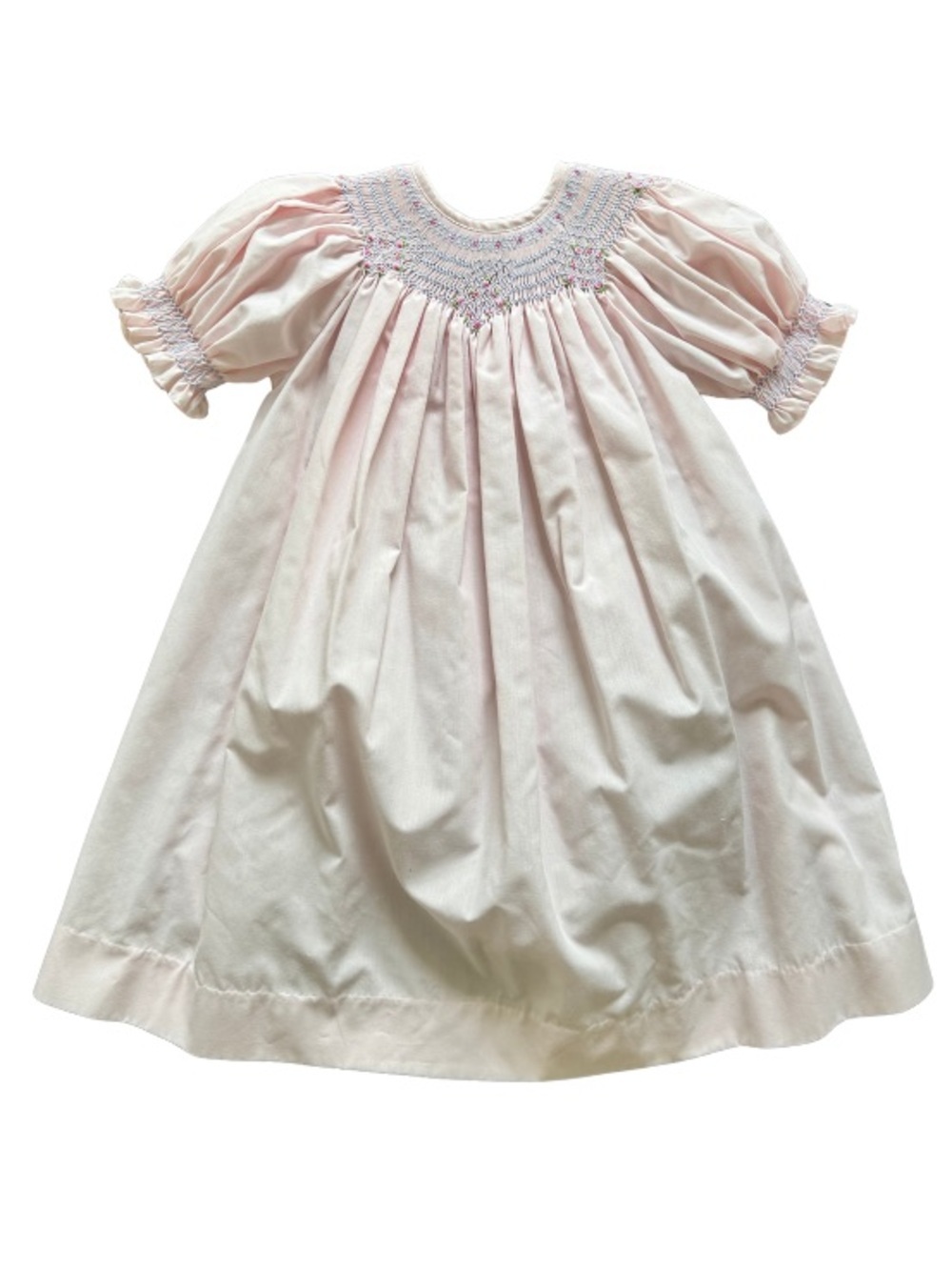 🌸 Classy Couture Girls Pink Hand Smocked Bishop Heirloom Dress 3T